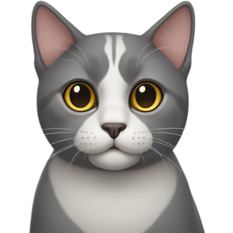 Grey tuxedo cat emoji