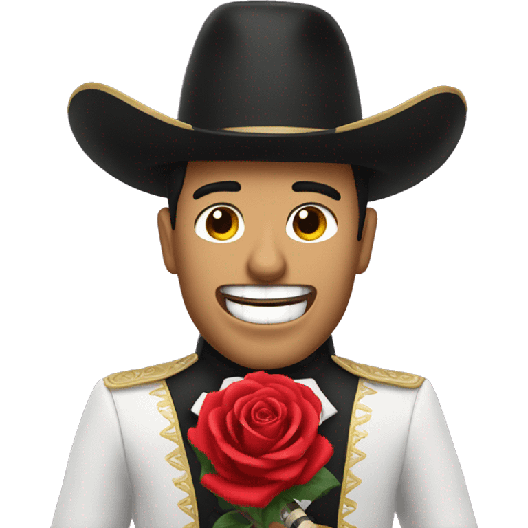 mariachi man with rose between his teeth emoji