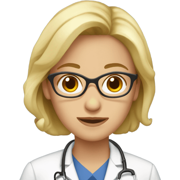 Una doctora rubia, de tez clara emoji