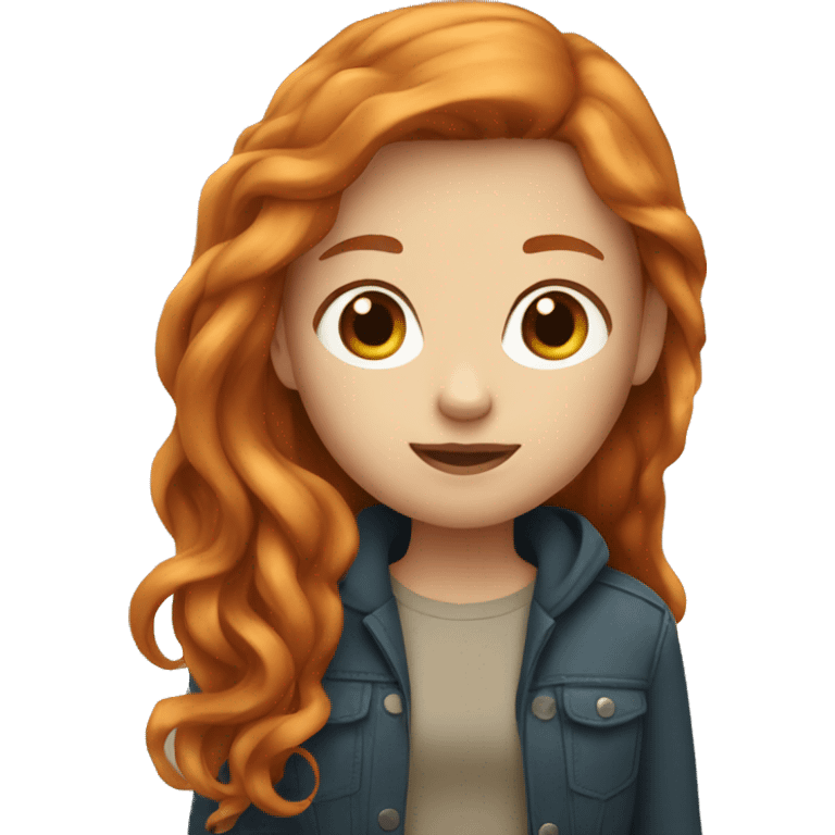 girl with long hair ginger emoji