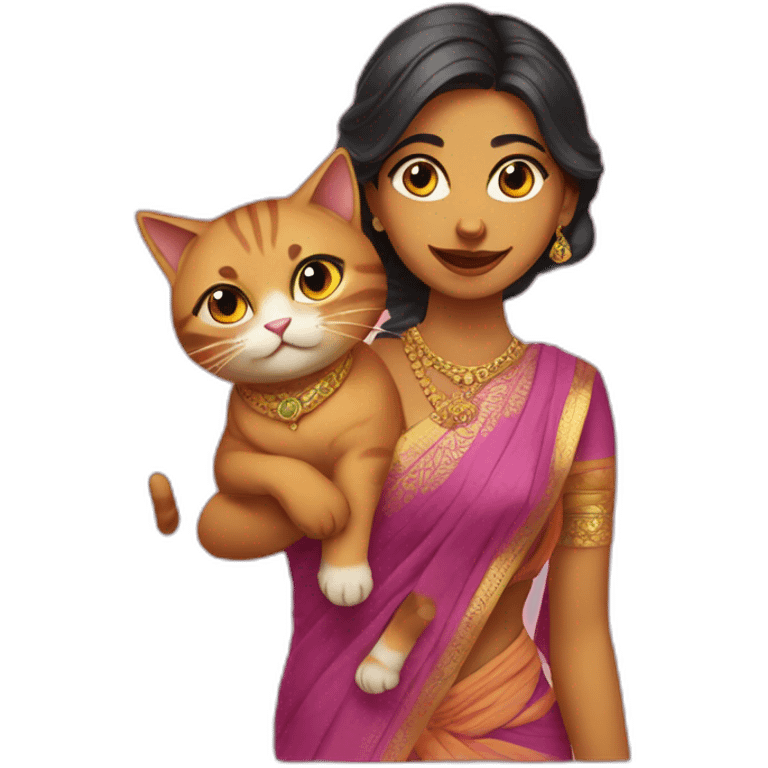 Cat in saree emoji