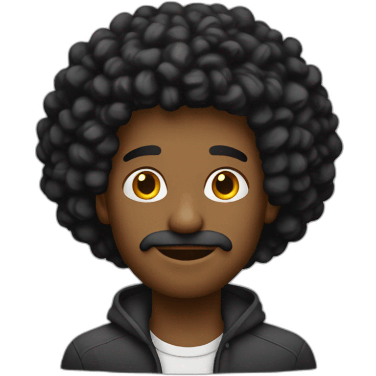 Hombre pelo negro largo emoji