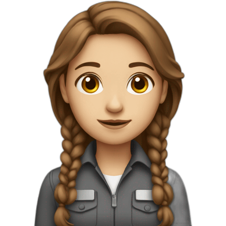 girl engineer brown hair emoji