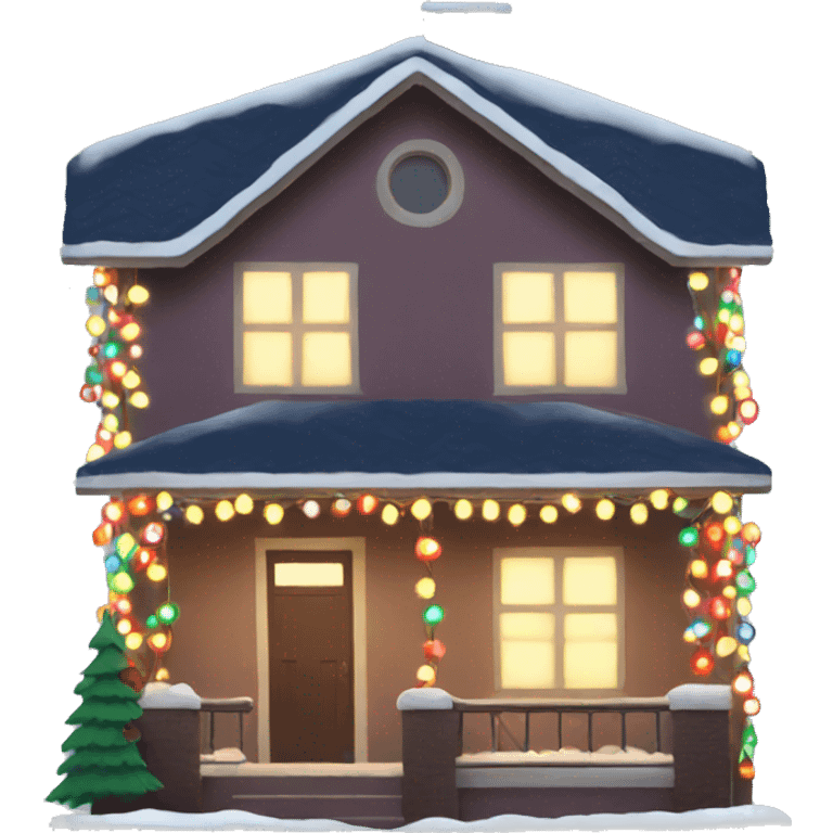 House with Christmas lights emoji