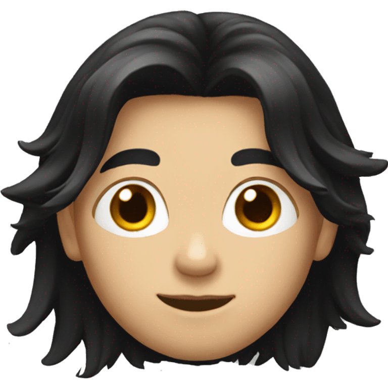 Boy with long black hair emoji