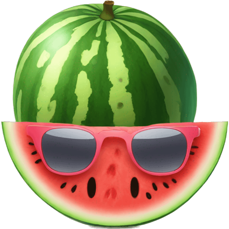 Water melon wear sun glasses with coffee emoji