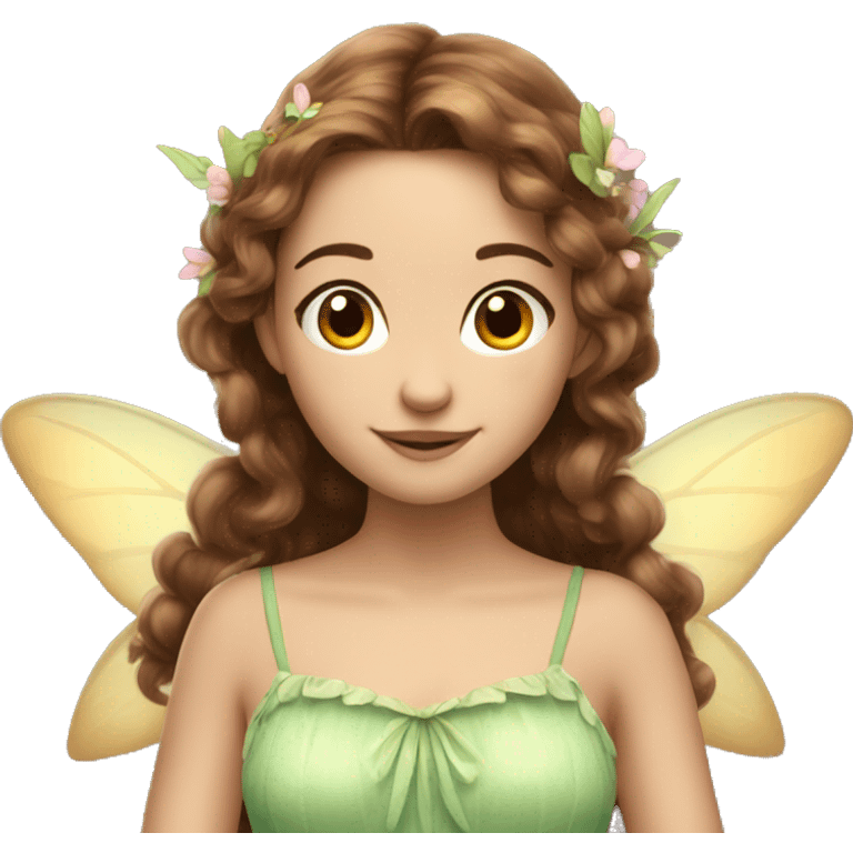 pretty fairy with brown hair emoji