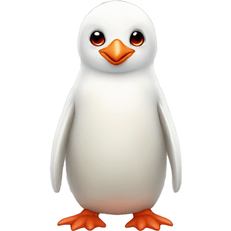 albino penguin with red eyes, full body emoji