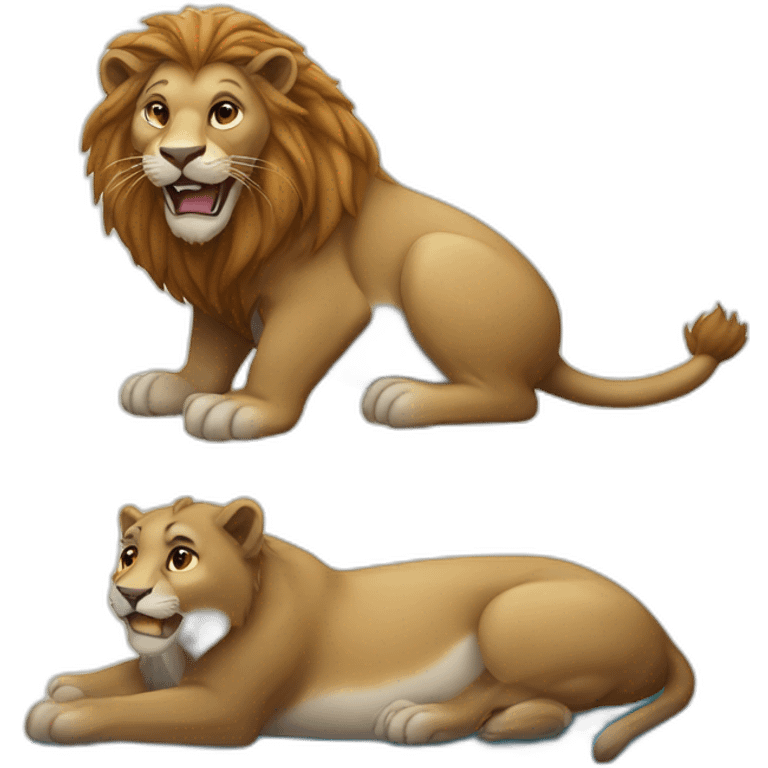 Lion sur une loutre emoji