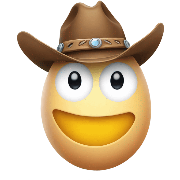 Egg wearing a cowboy hat emoji