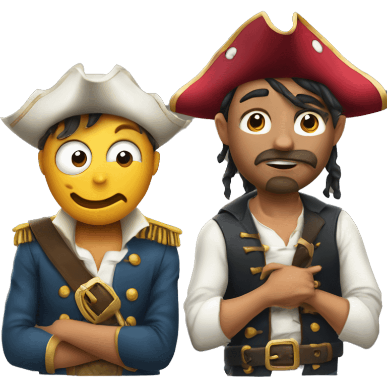 Ronaldo shocked with is two hand on his face and dressed as a pirate and with a binocle emoji