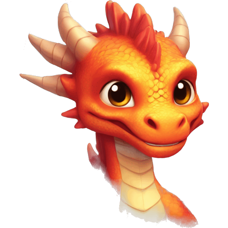 dragon cute little in love emoji