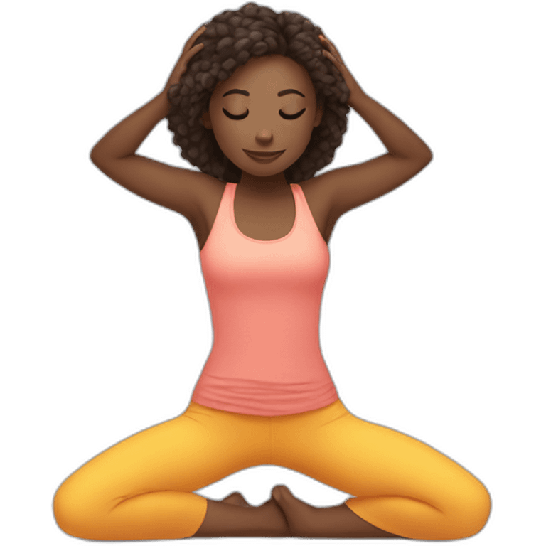 girls doing yoga emoji