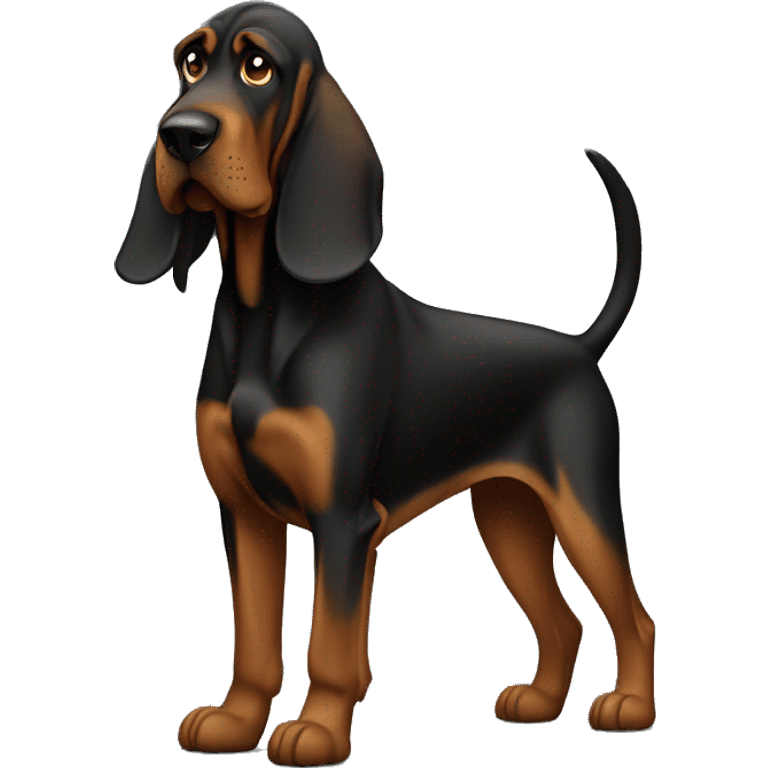 Black bloodhound standing  emoji