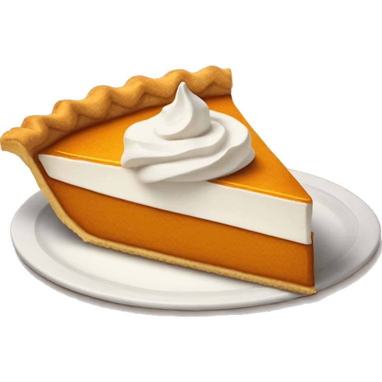 Pumpkin pie slice with whipped cream on top emoji