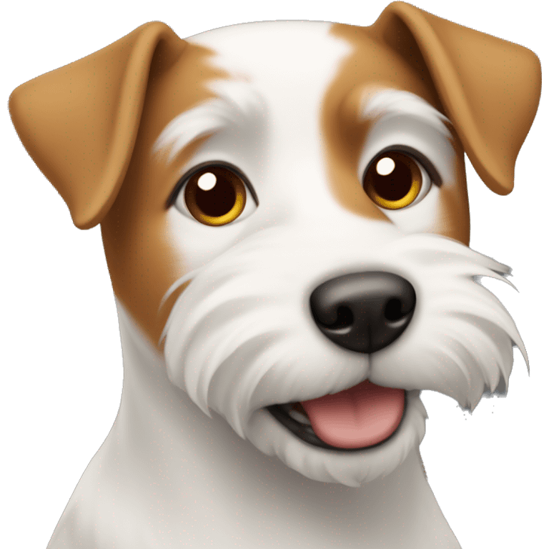 White and cinnamon terrier dog with short hair emoji