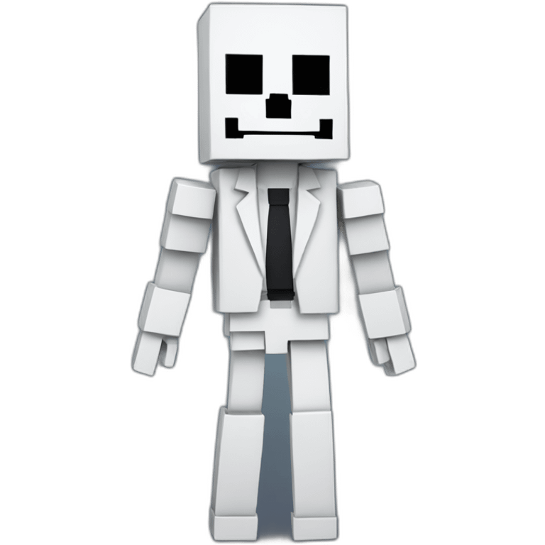 minecraft skeleton with a suit emoji