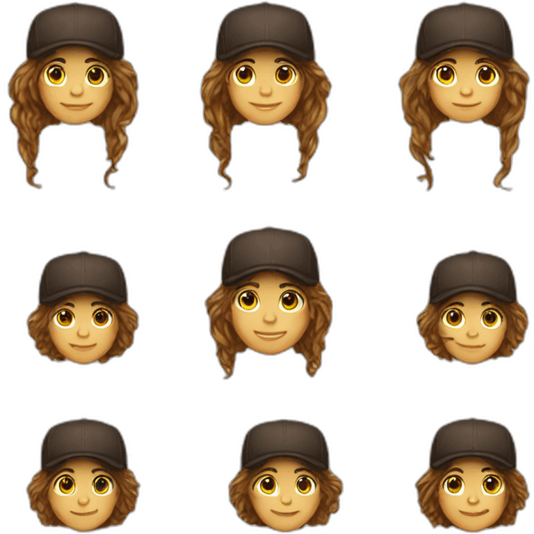 nekfeu- brown long hair- casquette emoji