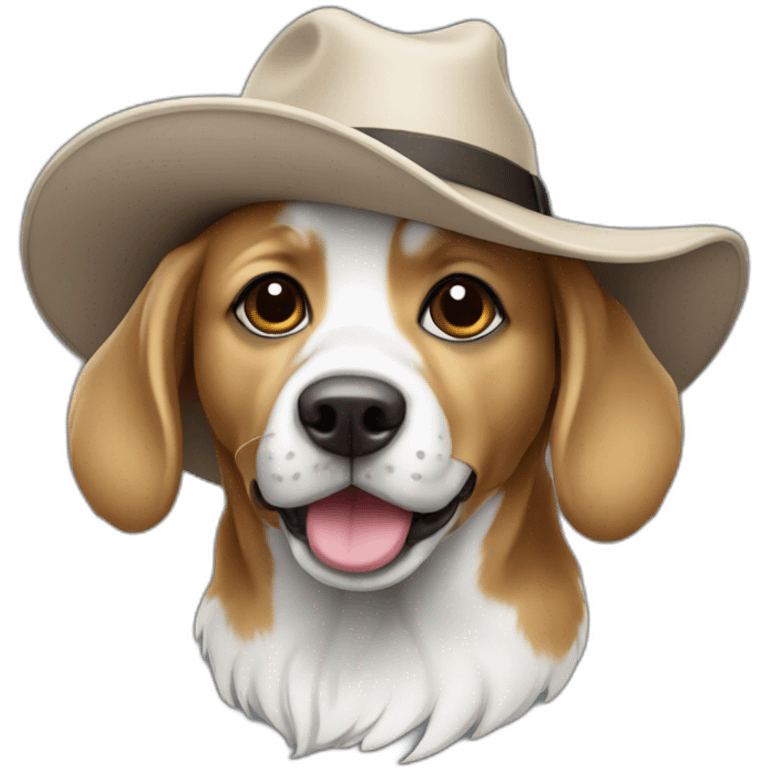 chien avec un chapeau blanc emoji