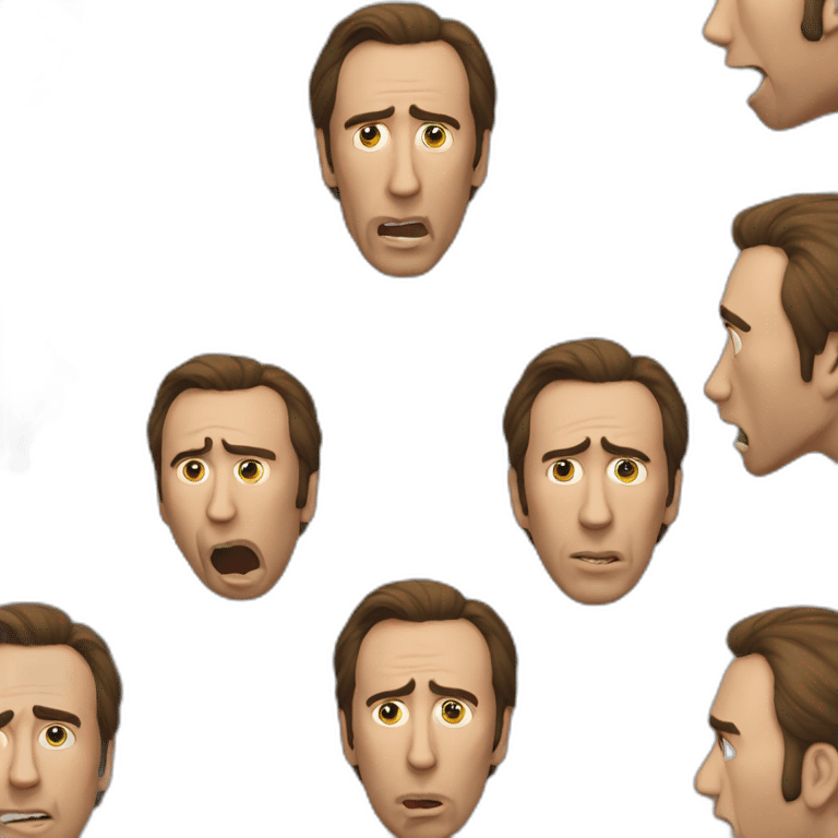 Nicolas Cage removing his own face emoji