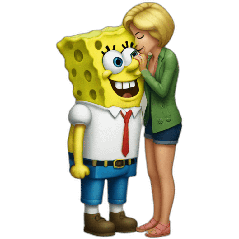 spongebob kissing sandy emoji