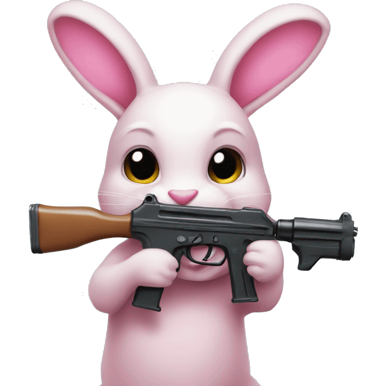 rabbit holding a pink gun emoji