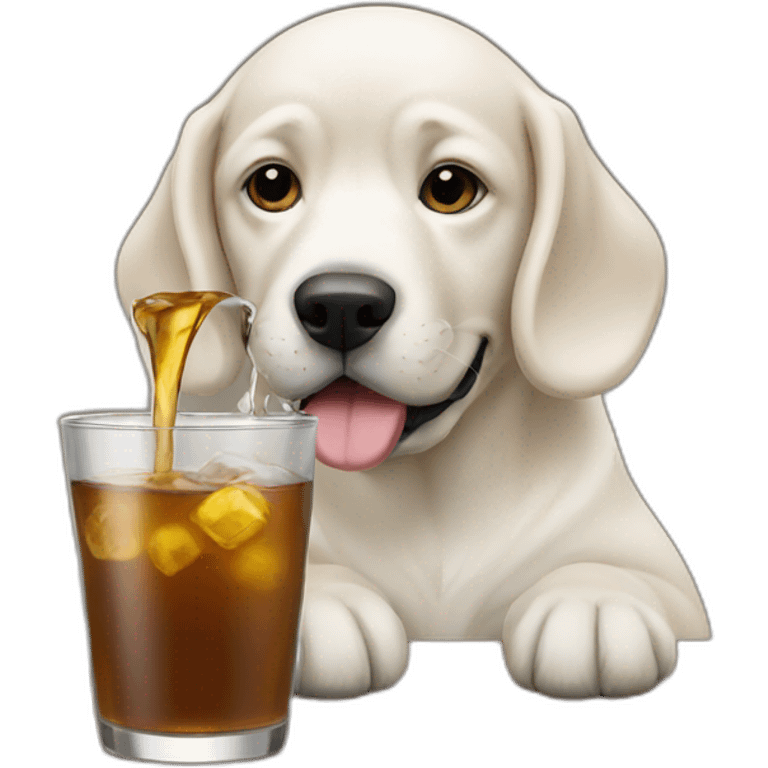 dog drinking a dog emoji