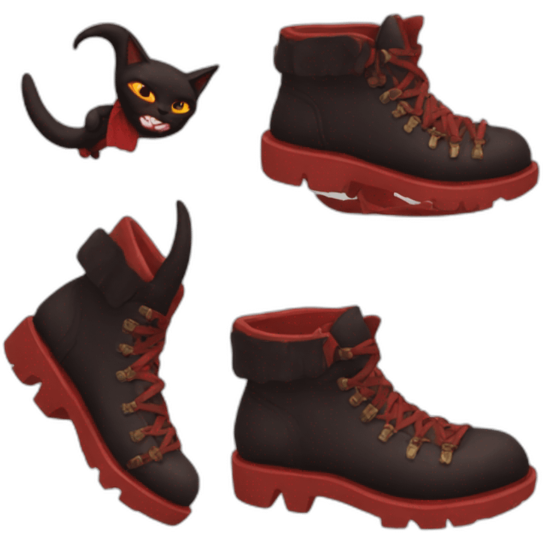 Cat devil boots emoji