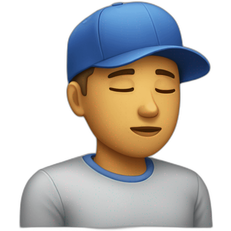 a guy with a cap sleeping emoji