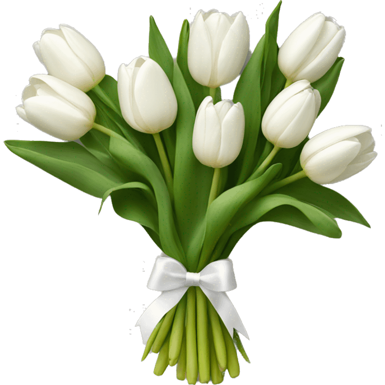 White tulips bouquet emoji