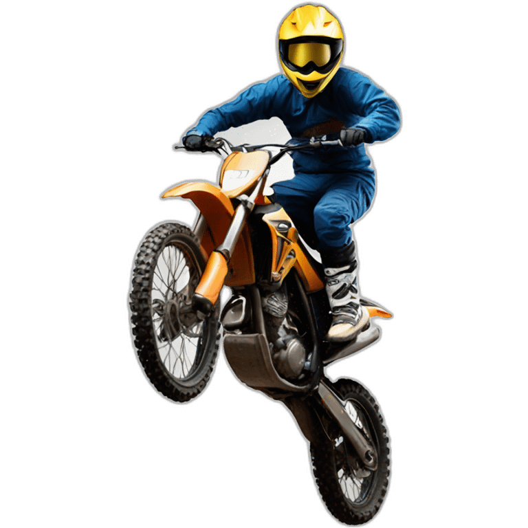 Dirt biker jumping freestyle emoji