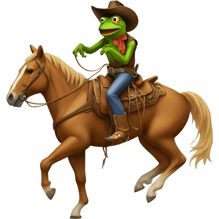 Cowboy frog riding a horse emoji