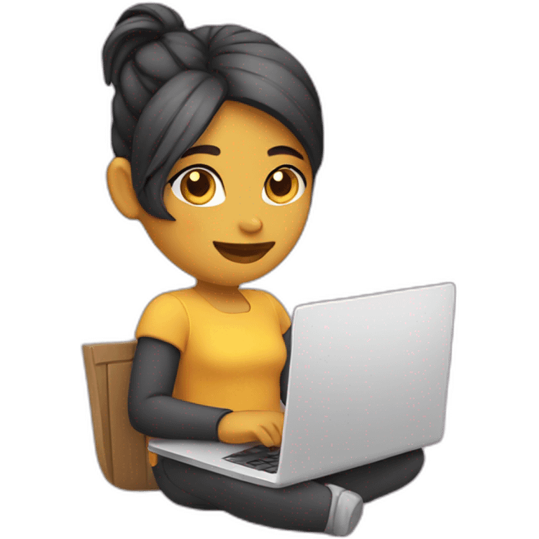 Chica con laptop emoji