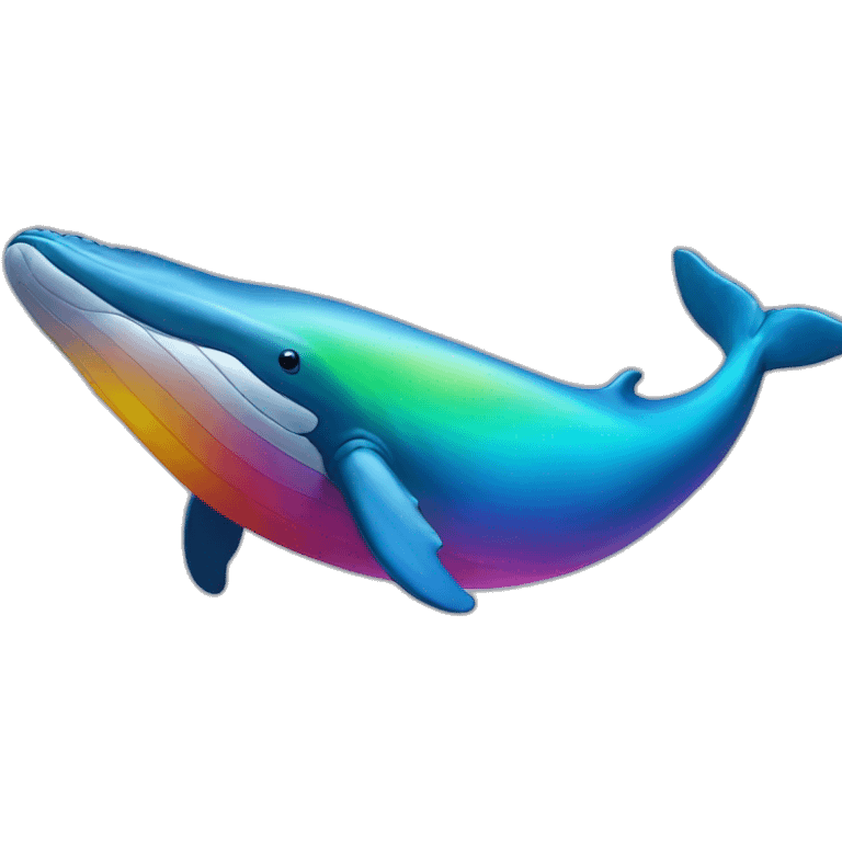 Rainbow color humpback whale emoji