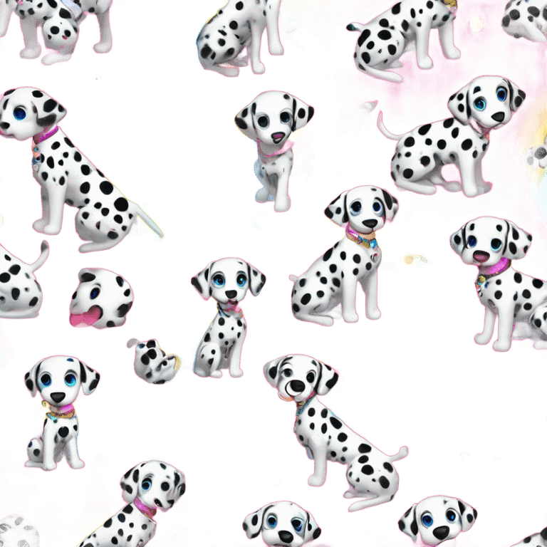 Lisa Frank Dalmatian with rainbow spots ￼ emoji