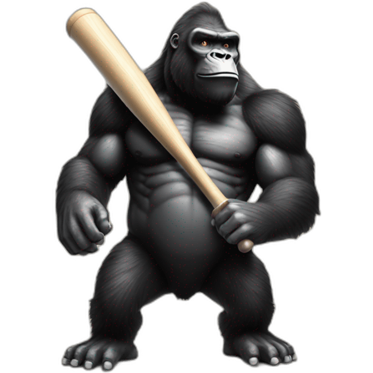 King kong with base ball bat emoji