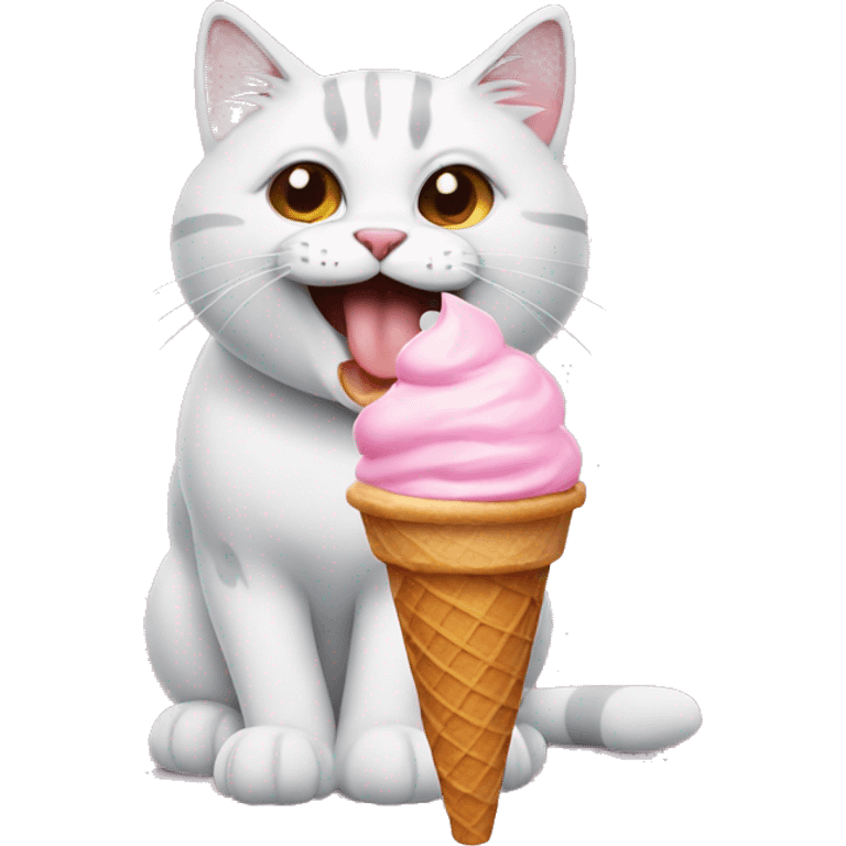 cat with ice cream and tongue emoji