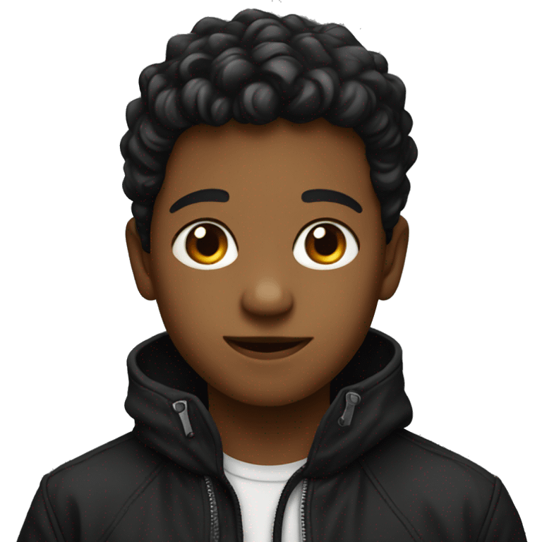 boy in black jacket portrait emoji