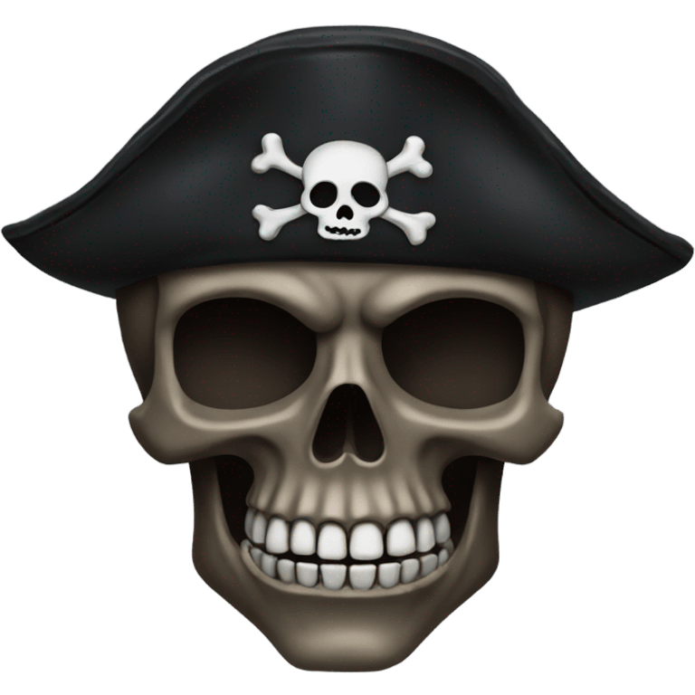 Dark mean pirate skull emoji