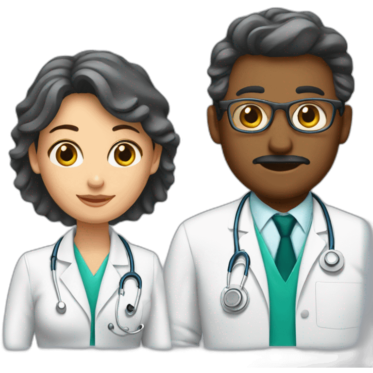 Neurologist and gynecologist in love emoji