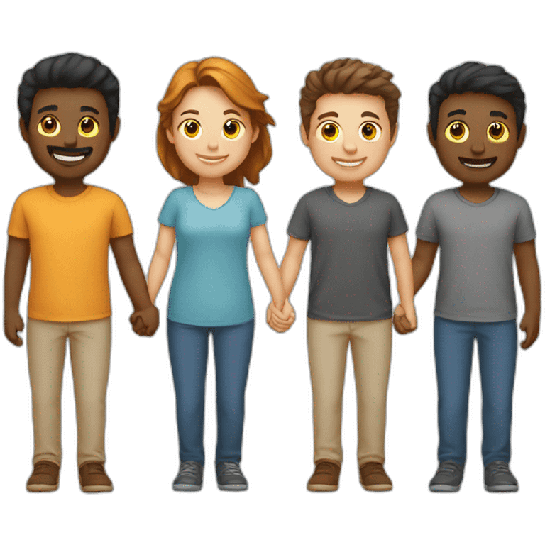 4 software engineers holding hands emoji