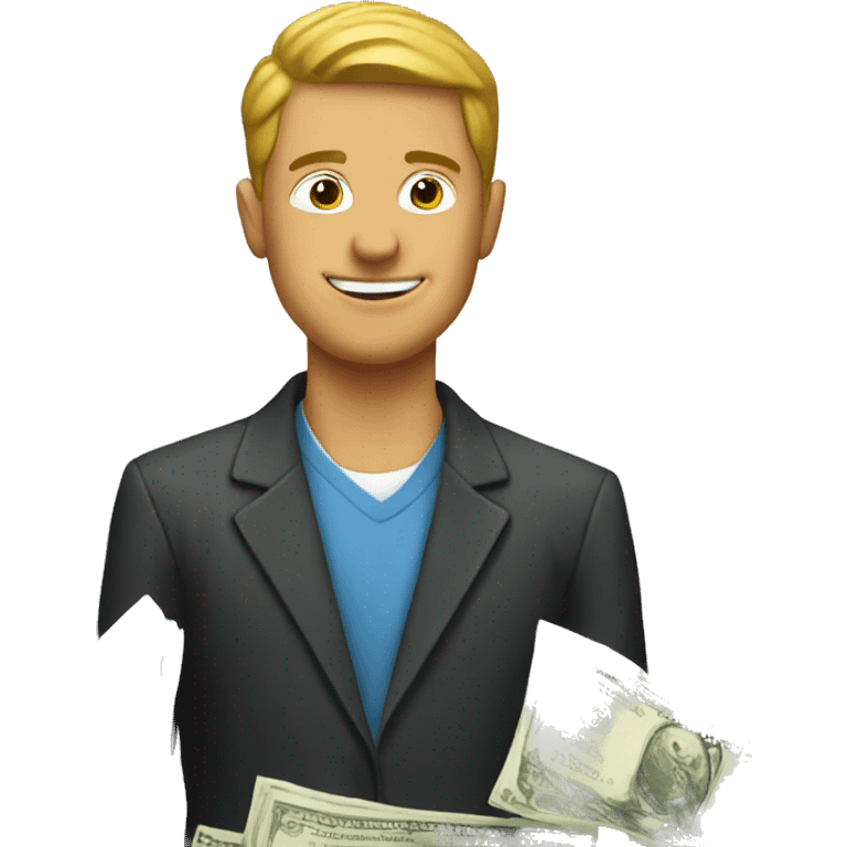 man with money behind him emoji