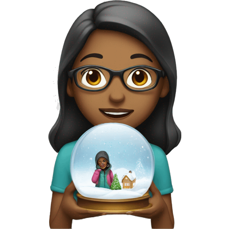 A girl with a snow globe emoji