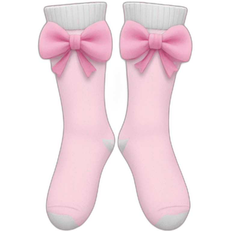 Pink bow socks emoji