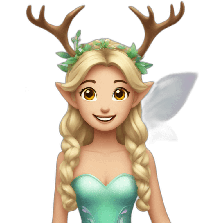 Fairy princess deer-antlers smile emoji