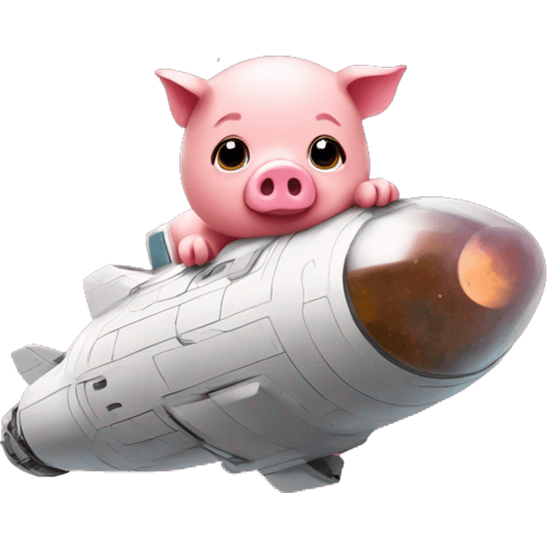 cute lil piggy on a spaceship to mars emoji