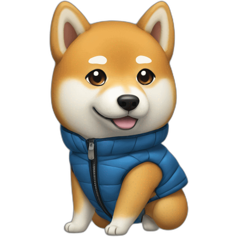 Shiba Inu wearing a puffer jacket emoji