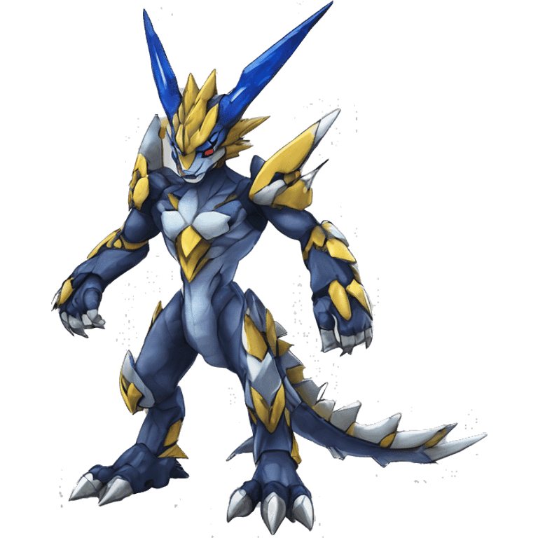  Cool Edgy Digimon-Fakemon-WereGarurumon-WarGreymon with edgy markings full body emoji