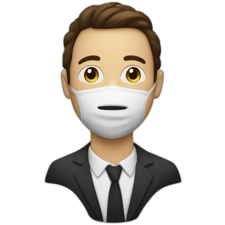 Homme avec un masque anonymous emoji