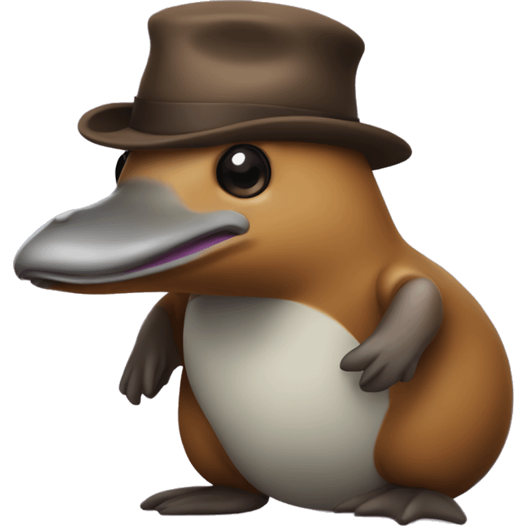 Platypus with a tiny hat emoji